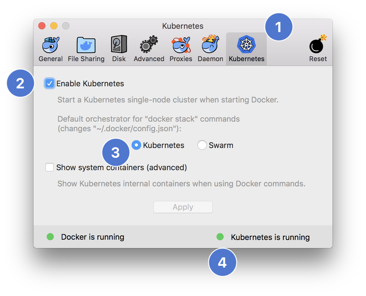 run docker default with docker for mac